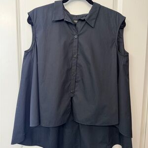 Rachel Comey Black Sleeveless Button-Down Shirt